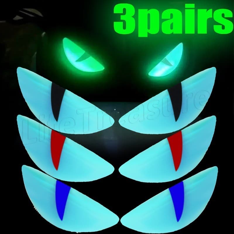 [Destaque] Adesivos Refletivos De Olho Do Diabo-Decoração De Aviso De Passeios Noturnos-Adesivo Luminoso De Olhos De Gat