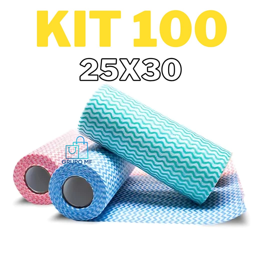 Pano Multiuso Para Limpeza Rolo Tipo Perfex Picotado 25X30 Reutilizável