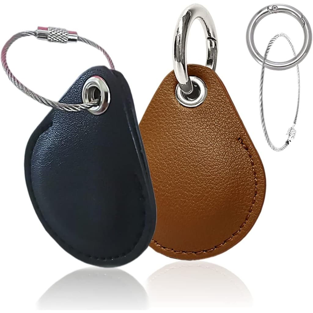 Chaveiro para Airtag em Couro Legítimo com Etiquetas para Chaves. Suporte para Airtag, Rastreador GPS para Bagagem