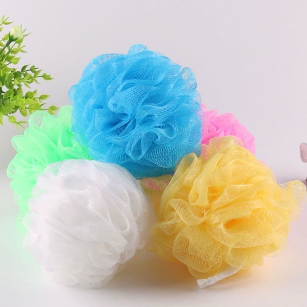 Kit 6 Esponja Bucha de Nylon Para Banho com Cordinha