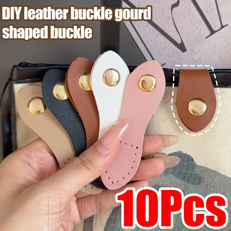 Fivela De Bolsa Fashion Com 10 Peças-Botões De Pacote De Cartão-Fecho De Ferrolho De Couro De Carteira-Acessórios DIY Co