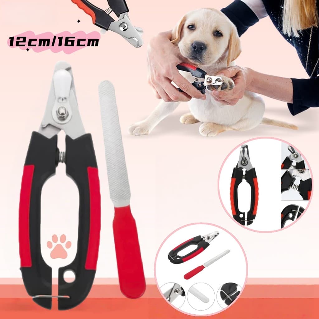 Kit Cortador Alicate + Lixa De Unha Gatos E Cães Grande Porte 12/16CM Alicate Cortador de Unha Pet para Cachorro Higiene