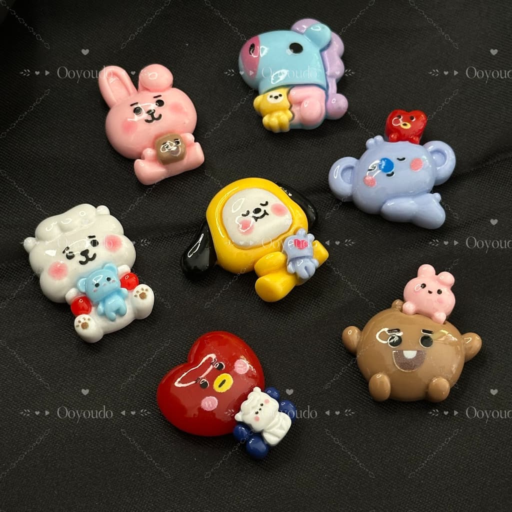 1 Peça Acessórios Brilhantes De Desenhos Animados BTS Coala/Coelho Rosa/Áries Alfinetes Adesivos Diy De Sapato Bangtan M