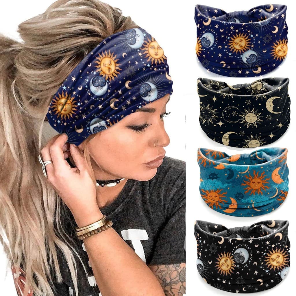 Acessórios De Cabelo Da Moda De Abas Largas Boêmio yoga Tecido Bandana Antitranspirante Absorvente De Suor Algodão Elást