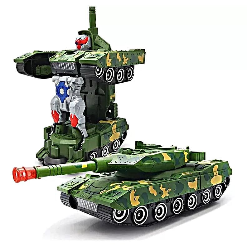 Carrinho Tanque Vira Robô Com Projeção De Luz E Som Brinquedo Infantil Transformer