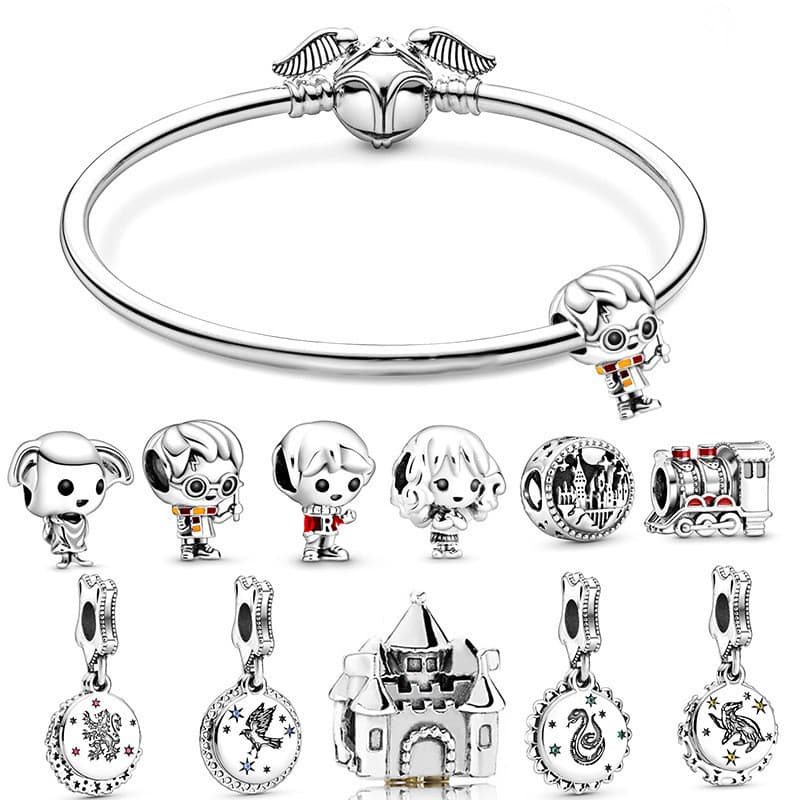925 Pingente De Prata Clássico Harry Potter Pulseira Acessórios Charme Colar Presentes Do Feriado
