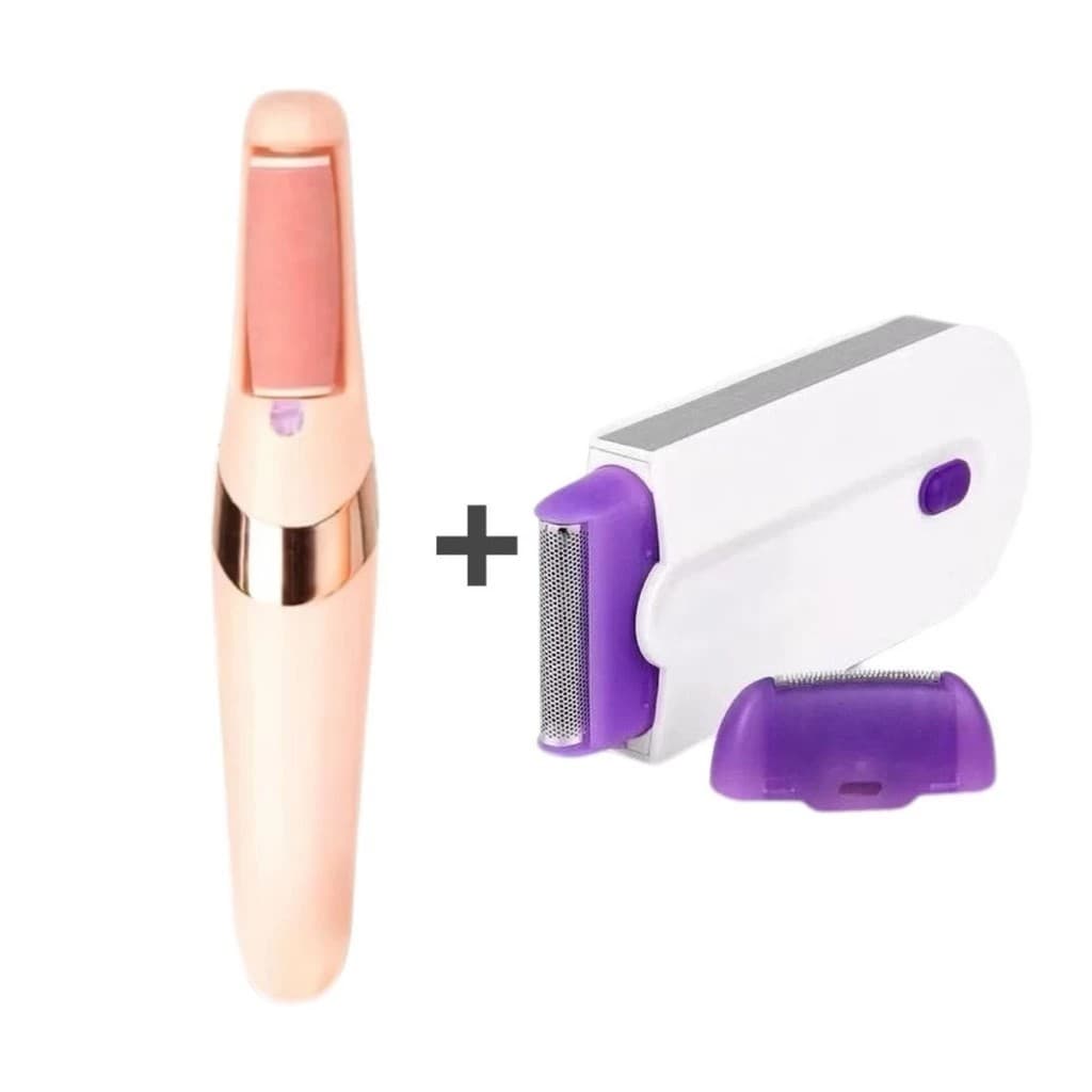Kit de cuidados femininos Depilador recarregável sem fio 2 em 1 + Lixador de Pé Elétrico Portátil Profissional