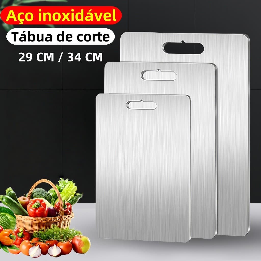 Tábua de corte profissional em aço inoxidável,multifuncional,antimofo e antibacteriano 29CM/34cm
