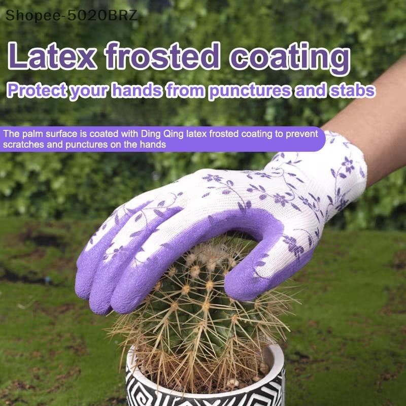 [THEBR] Luvas De Jardim Tamanho Único Para Mulheres Trabalho De Látex De Espuma Respirável , Jardinagem , Paisagem , Bor