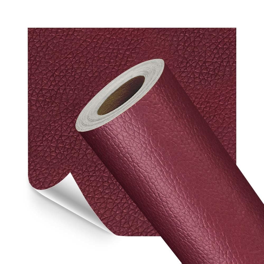 Revestimento ou Reparo Adesivo para Couro Sintético Vinho 50x137cm