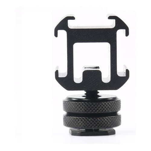 Suporte De Flash Triplo Com Adaptador Sapata Led Microfone