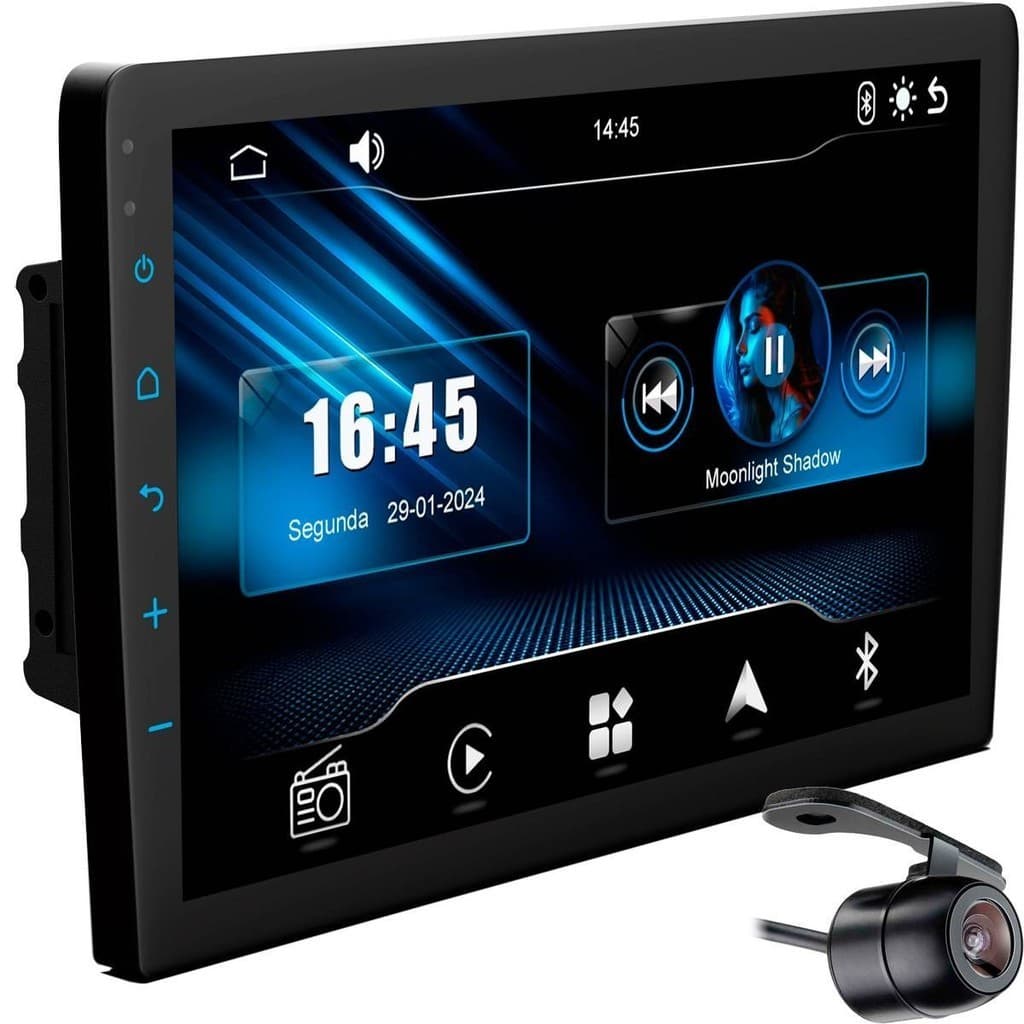 Central Multimídia 9" Carplay Android Auto Espelhamento Câmera de Ré
