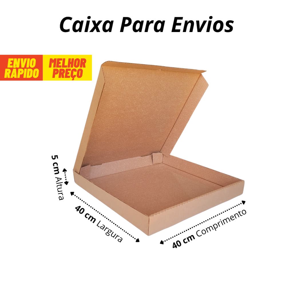 Kit 10 Caixas de Papelão 40x40x5 para Embalagem e Envio de Salgados e Doces