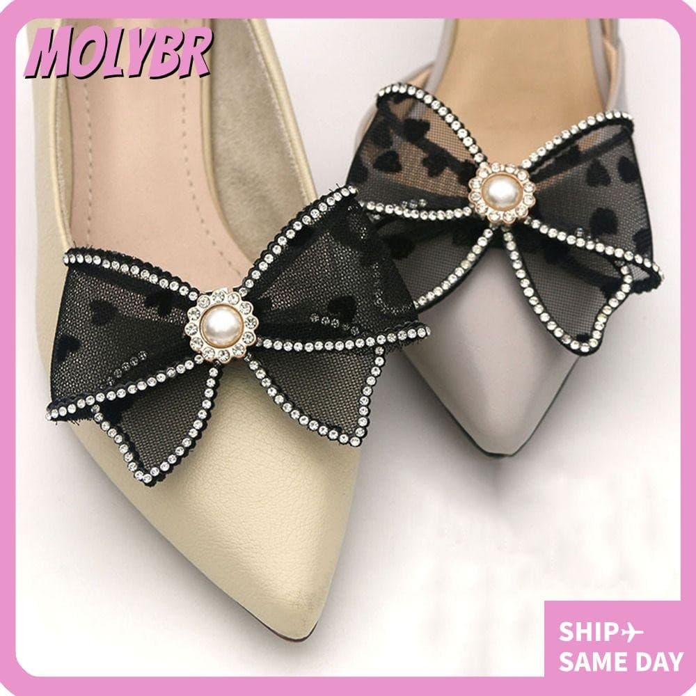MOLYBR 2 Peças De Clipes De Sapato Com Strass De Casamento , Decorações De Sapatos De Salto Alto De Cristal
