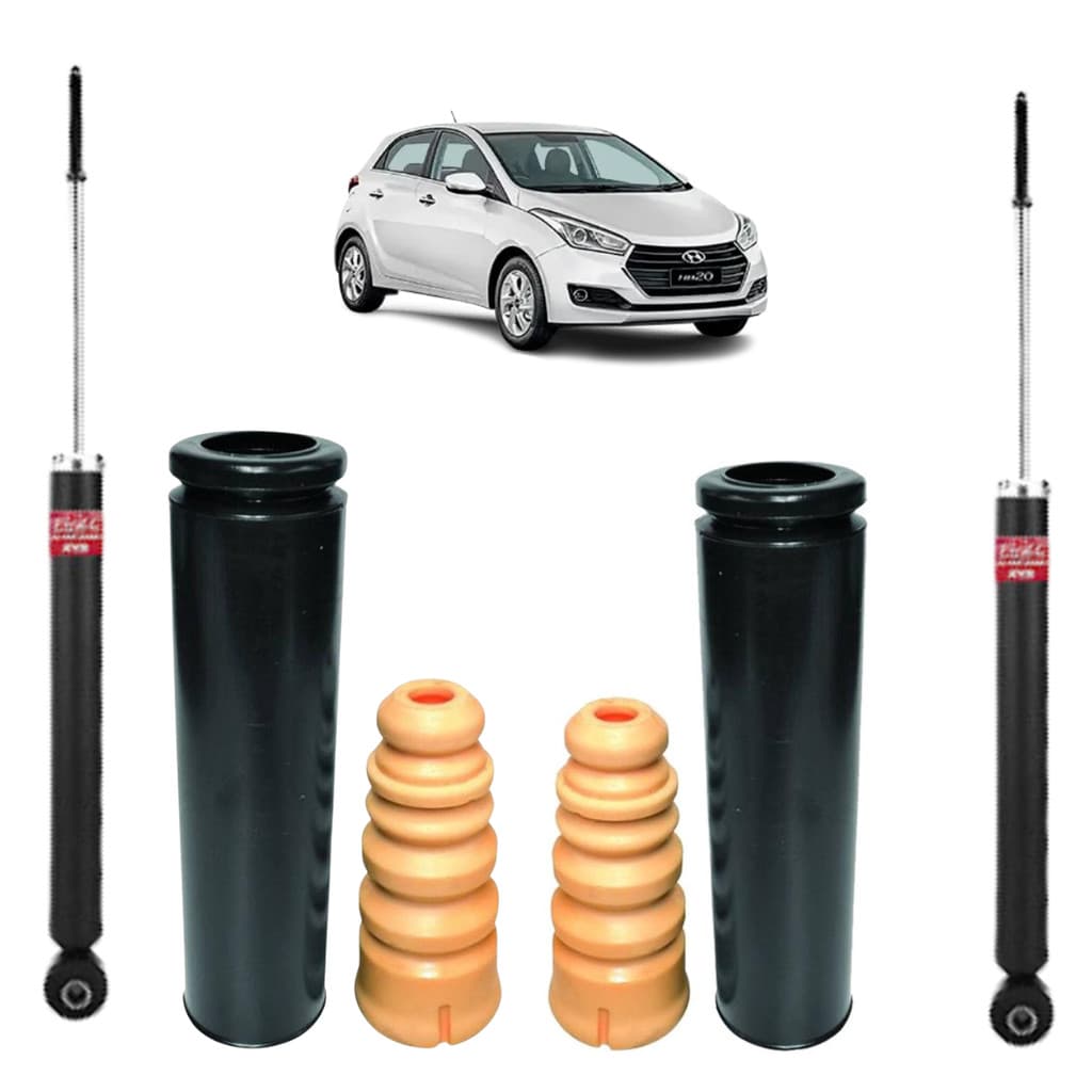 Par Amortecedor Traseiro Kayaba + Kit Batente Hyundai HB20 2012 A 2023