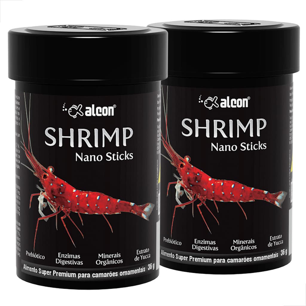 KIT 2 UN Ração Super Premium Para Camaroes Alcon Shrimp Nano Sticks 36g
