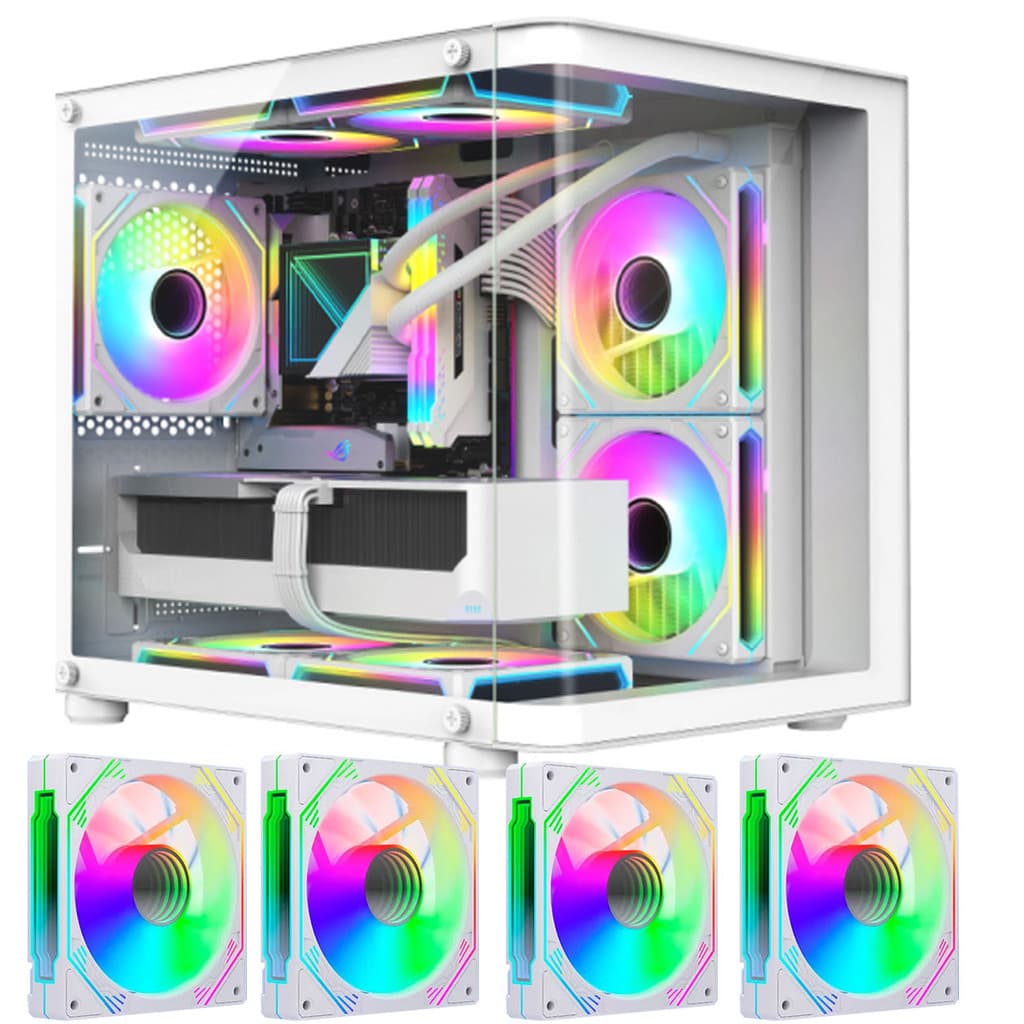 Gabinete Gamer Frontal em Vidro Curvado c/ 4 Fans RGB GB1798