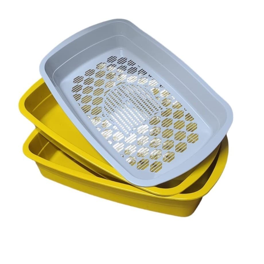 Caixa de Areia para Gato Bandeja Higiênica Furba Sanitária Areia Gatos Small MEC Pet com 3 Peças