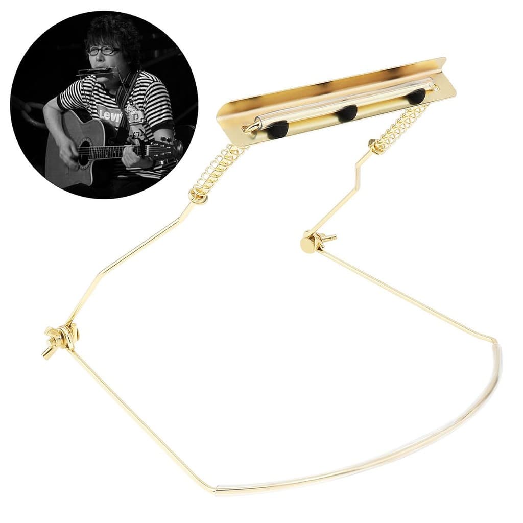 Suporte De Pescoço Para Gaita De Metal Com 10 Furos Ajustável Órgão Bucal Rack