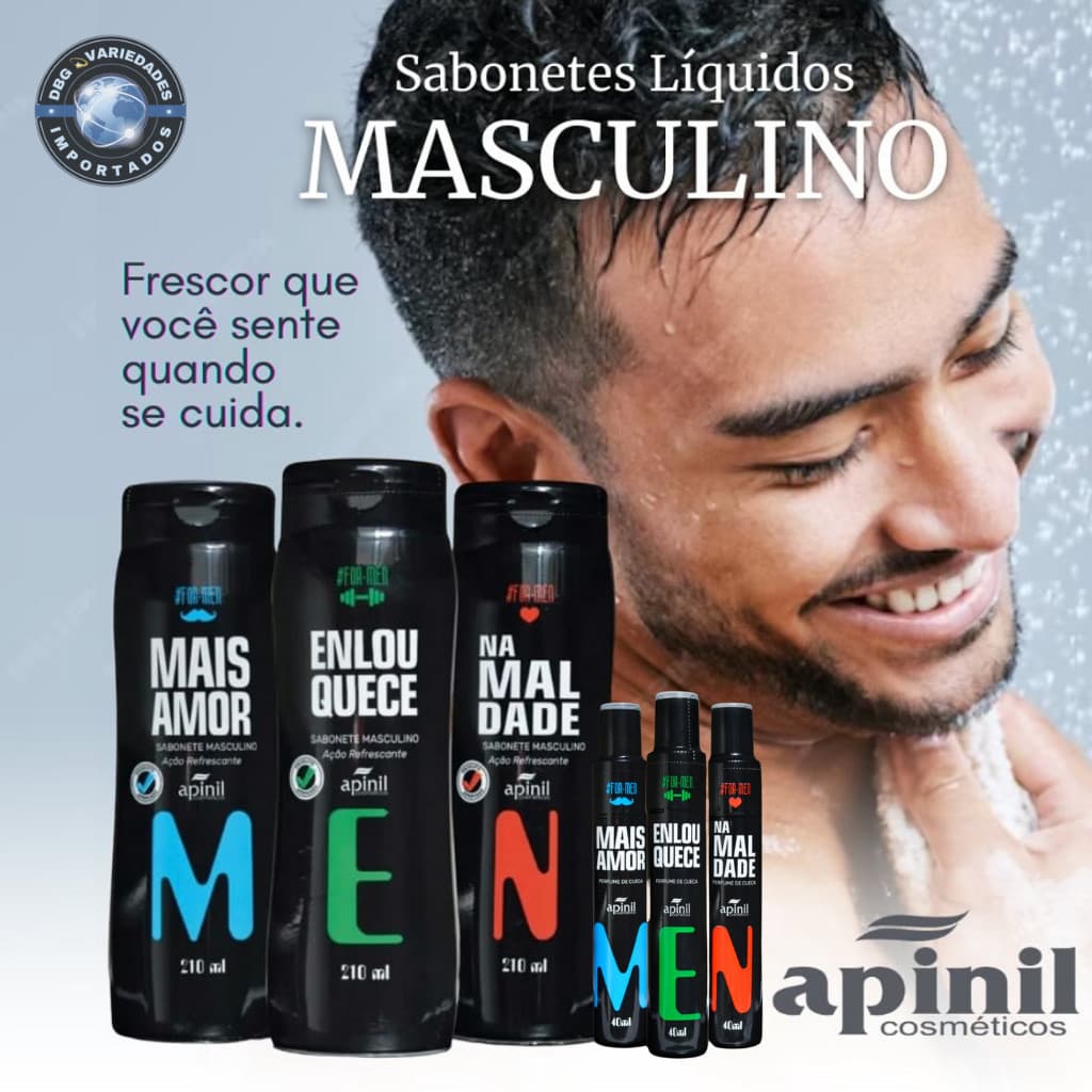 Kit MASCULINO, (com 2 itens) Sabonete Intimo + Perfume de Cueca Apinil