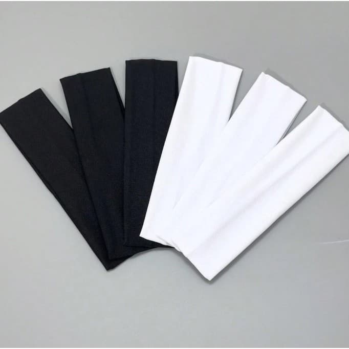 Faixa de Cabelo Elástico Tiara Branco Preto Ginástica Academia