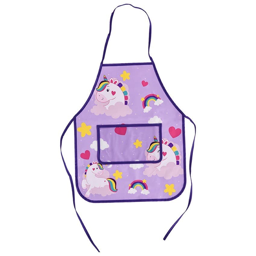 AVENTAL UNICÓRNIO 48X38,5CM AVENTAL INFANTIL IMPERMEÁVEL