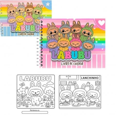 Lafufu Livro De Colorir Encadernado Com Capa Dura Brilhante 50págs