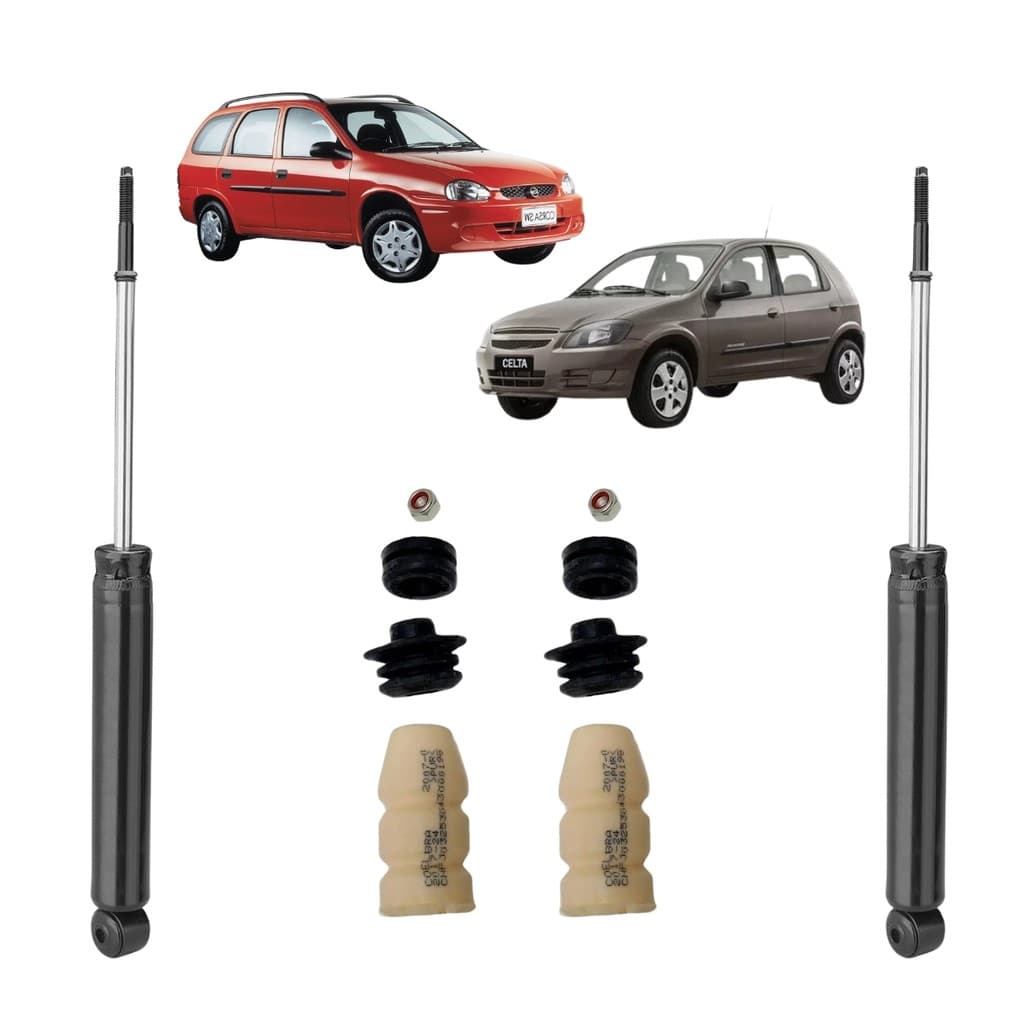2 Amortecedor Orig Traseiro Nakata+Kit Batente Corsa 2002