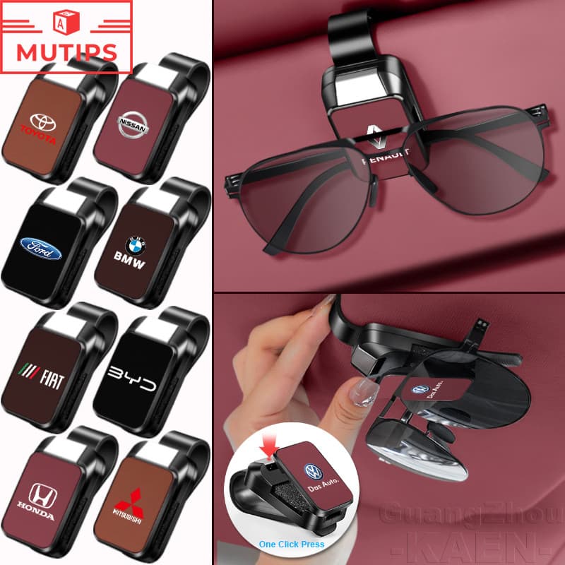 【MUTIPS】Clipe De Armazenamento De Óculos De Carro , Viseira De Sol , Organizador