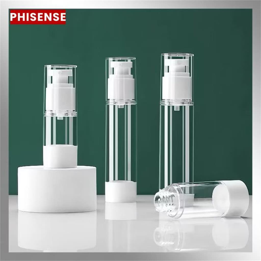 Kit 3 Frascos 15ML/30ML/50ML Recarregáveis Mini Frascos de Loção e Perfume Vácuo Plástico Com Válvula Pump Transparente