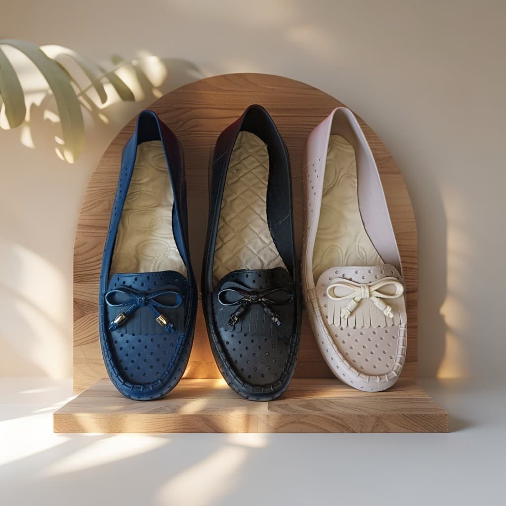 Sapatilha Mocassim Feminino Adulto com Lacinho Confortável