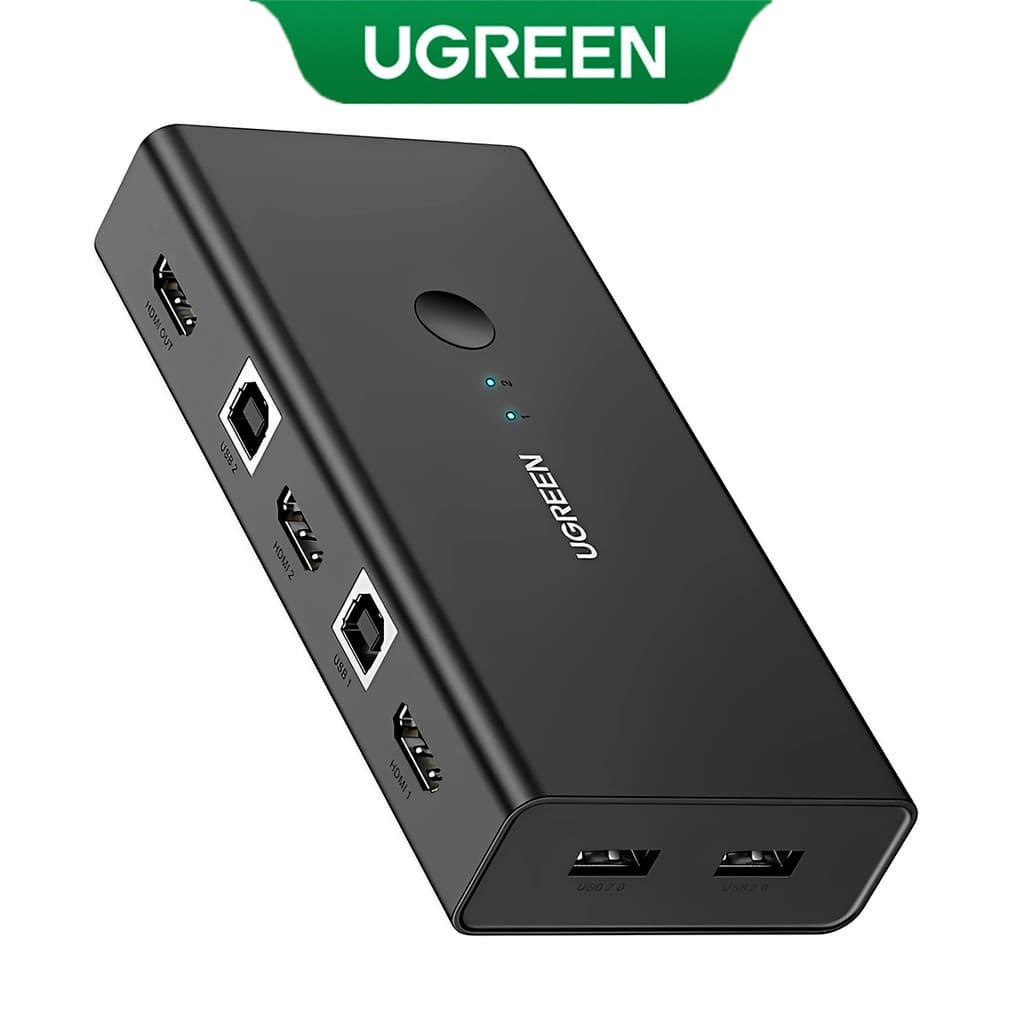Ugreen Switch Hdmi 2 Entradas 1 Saída Kvm Switching Preto