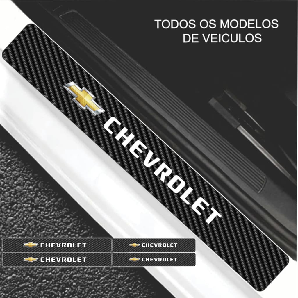 Soleira Automotiva Chevrolet Universal Todos os Carros da Marca Onix Cruze Equinox Tracker Prisma Bolt Spin S10