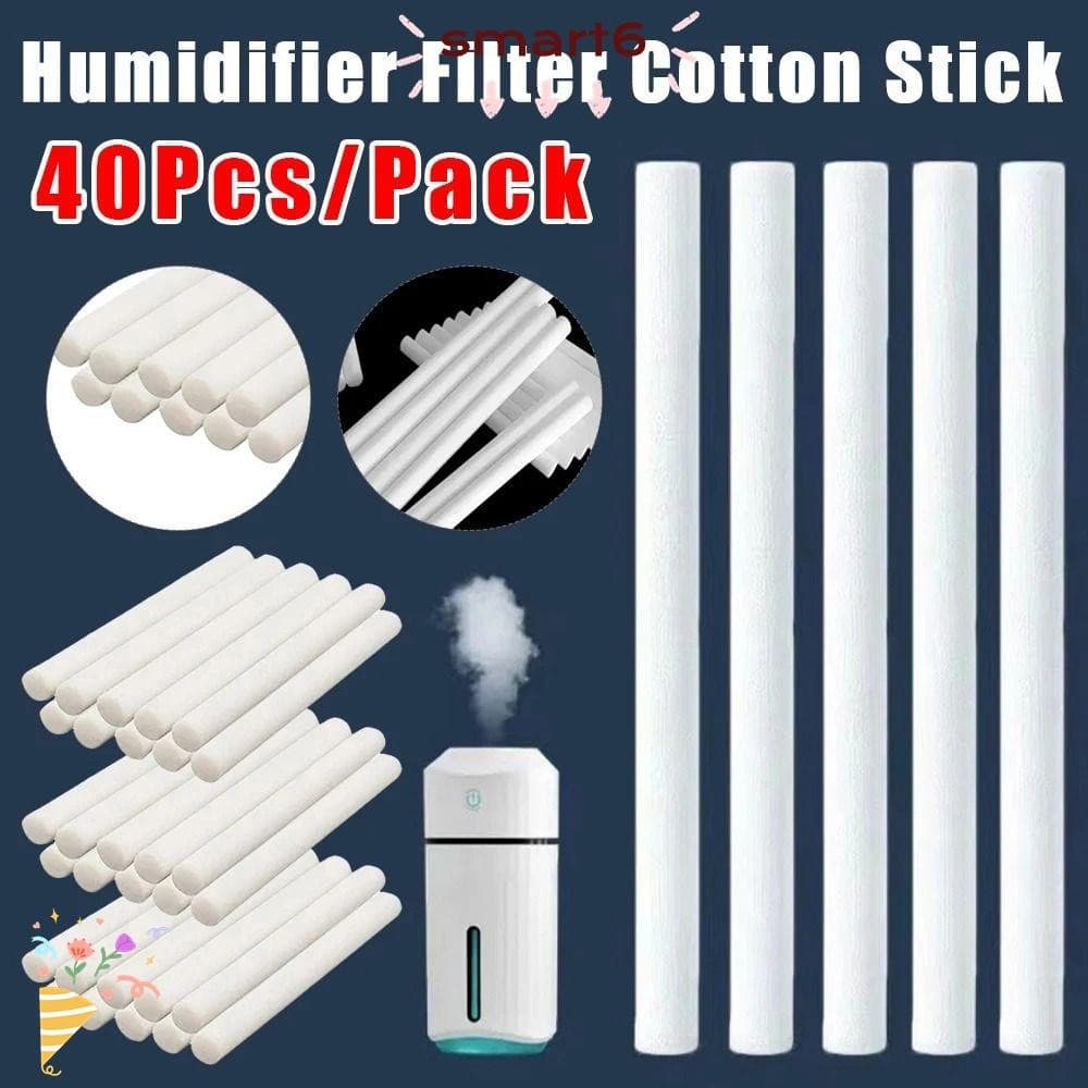 SMART6 40 Unidades De Bastões De Esponja De Umidificador , Substituição De Filtro De Algodão Com Núcleo De Cotonete , 8 