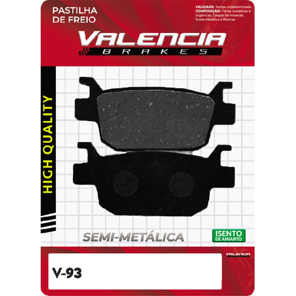 Pastilha De Freio Traseiro Pcx 150/ Sh 125/ Sh 125i/ Sh 150i/ Sh 300i Valencia