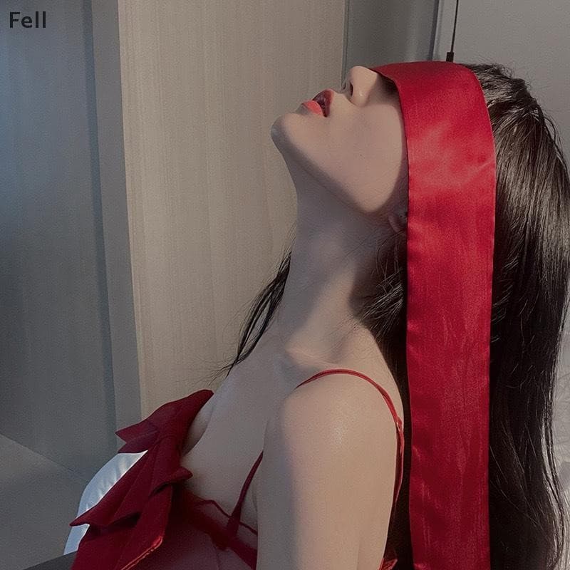 [Fel] Capa De Seda Para Os Olhos , Tapa-Salgados , Fita Fofa , Cetim , Máscara De Dormir , Sexy Mulheres , Presente Surp