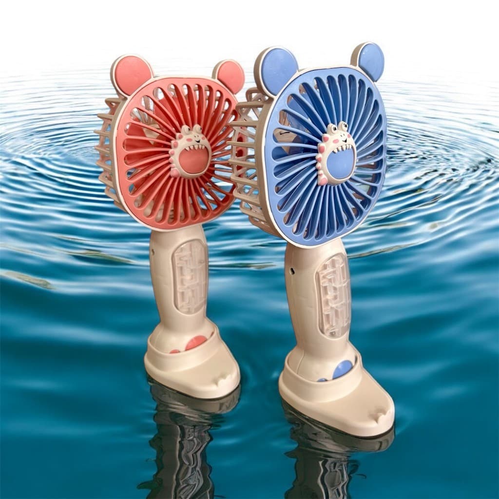 Ventilador de Mão Divertido Orelhas e Patinhas com Suporte de Celular e Jogo de Labirinto