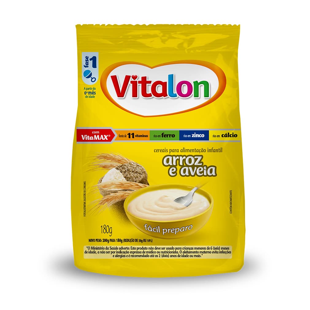 Mingau de Arroz e Aveia Vitalon - Sachê 180g