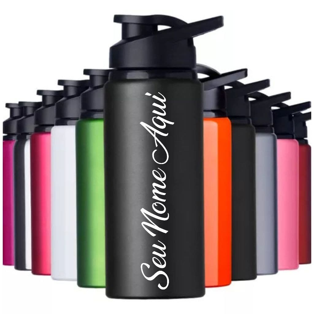 Garrafa Squeeze Alumínio Academia Personalizado Nome 600ml