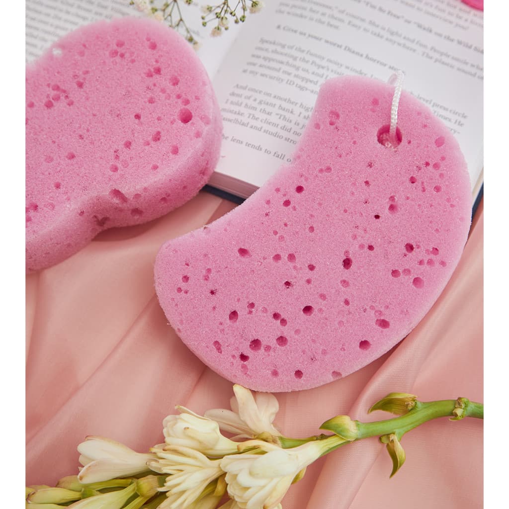 KIT DUAS ESPONJAS DE BANHO COM CORDÃO - SUAVE BANHO - ENVIO SORTIDO⭐