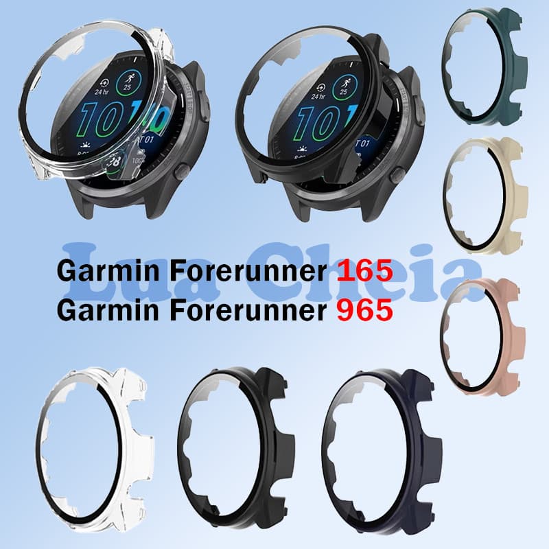 Lua cheia Capa Com Vidro Para Garmin Forerunner 165 965