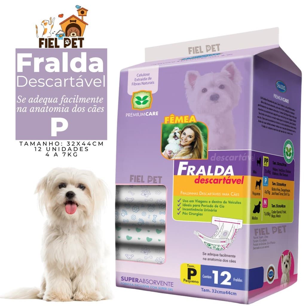 Fralda Descartável American Pets 12 Unidades P Cães Super Absorvente