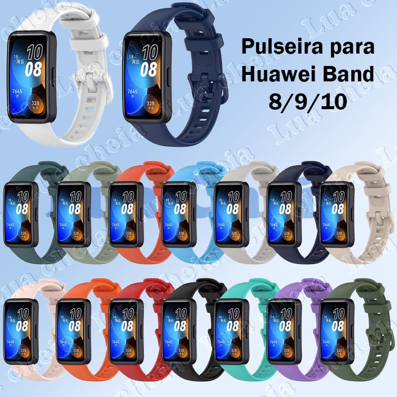 Lua cheia Pulseira De Silicone Para Huawei Band 8 9 10 , macio, impermeável, esportivo e moderno