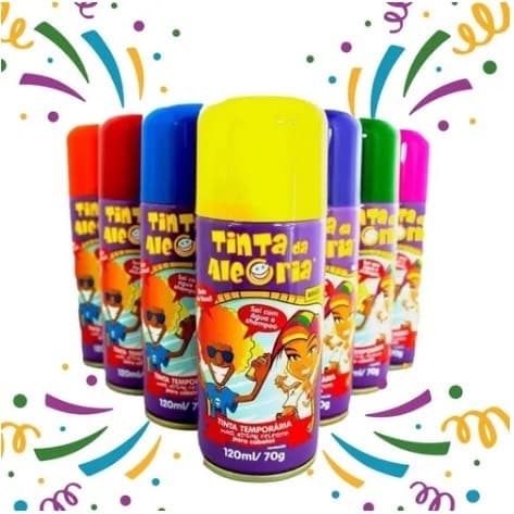 Tinta da Alegria Spray para Colorir Cabelos 150ml - 80g Todas as Cores