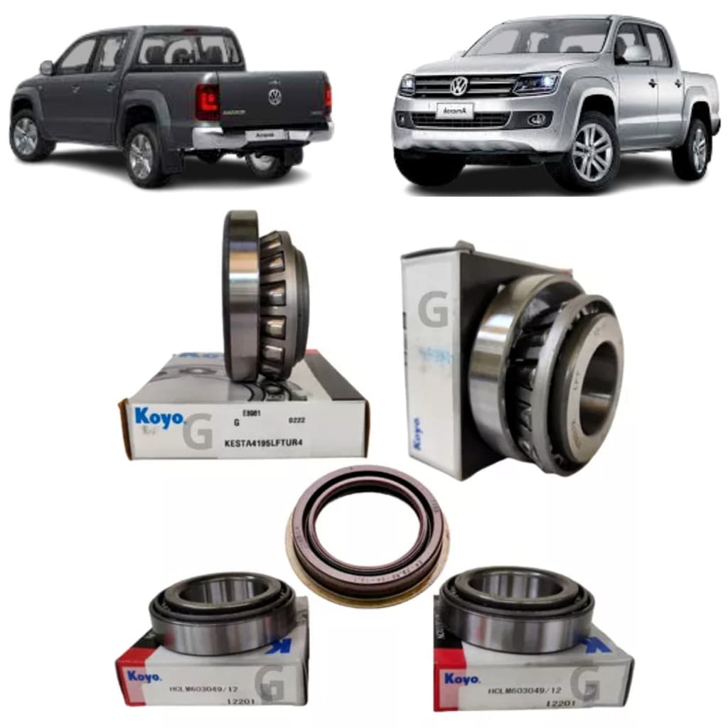 Kit 4 Rolamento Retentor Diferencial Tras Amarok 2010-2021