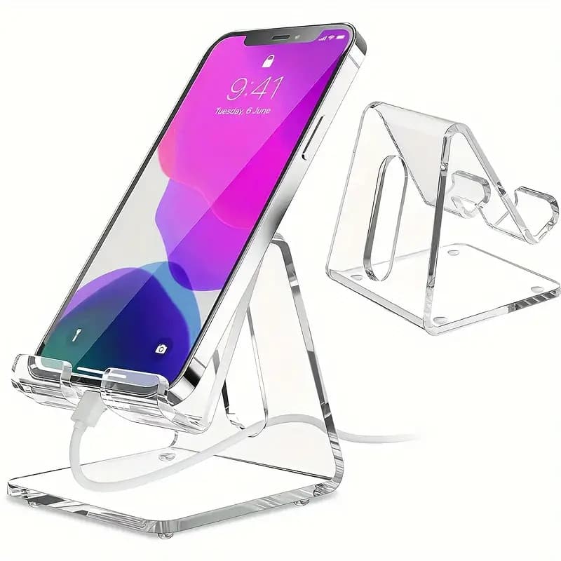 Suporte Em Acrílico P/ Celular Com Design Premium, Estável e Compatível com Todos os Celulares