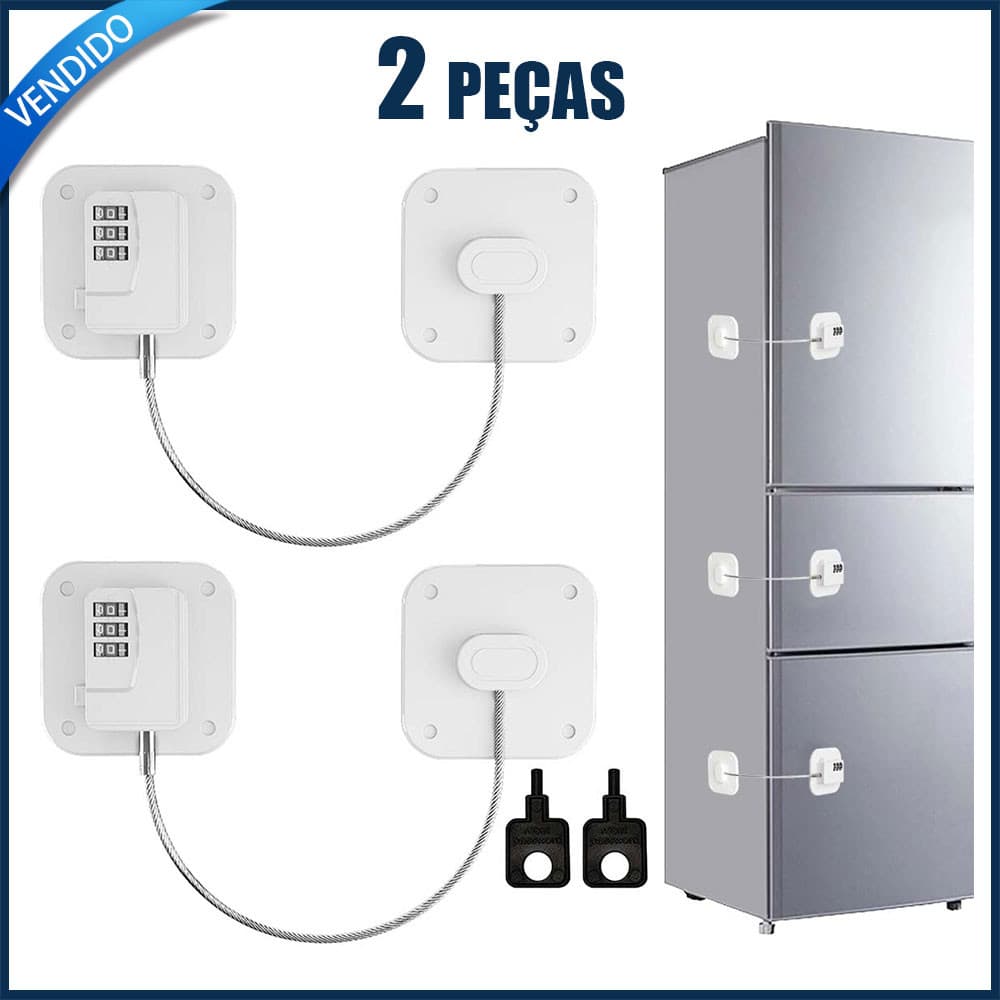 2x Fechadura de segurança para geladeira à prova de crianças - porta do armário, gaveta, freezer