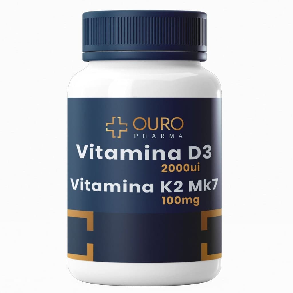 Vitamina D3 2000ui com Vitamina K2 MK7 - 60 ou 120 cápsulas