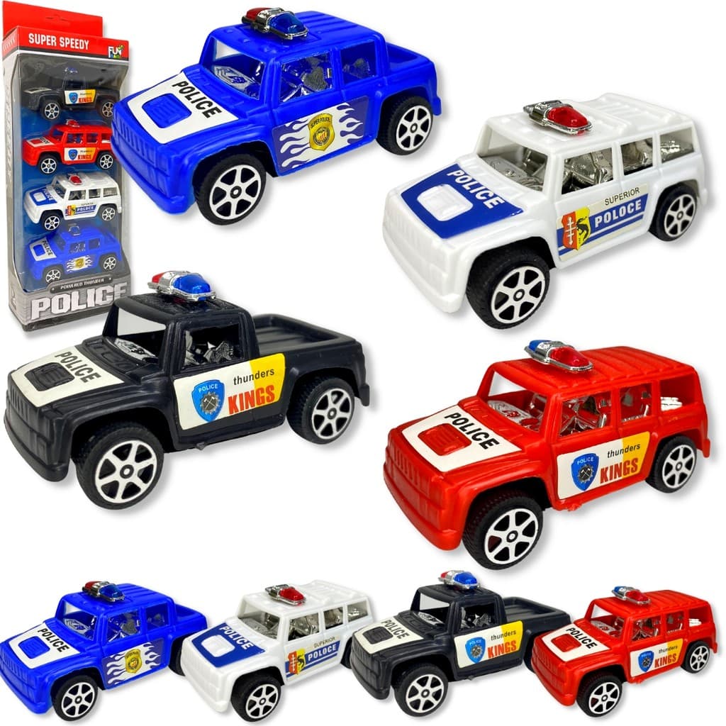 4 Carrinhos Da Policia A Fricçao Barato Carro Brinquedo