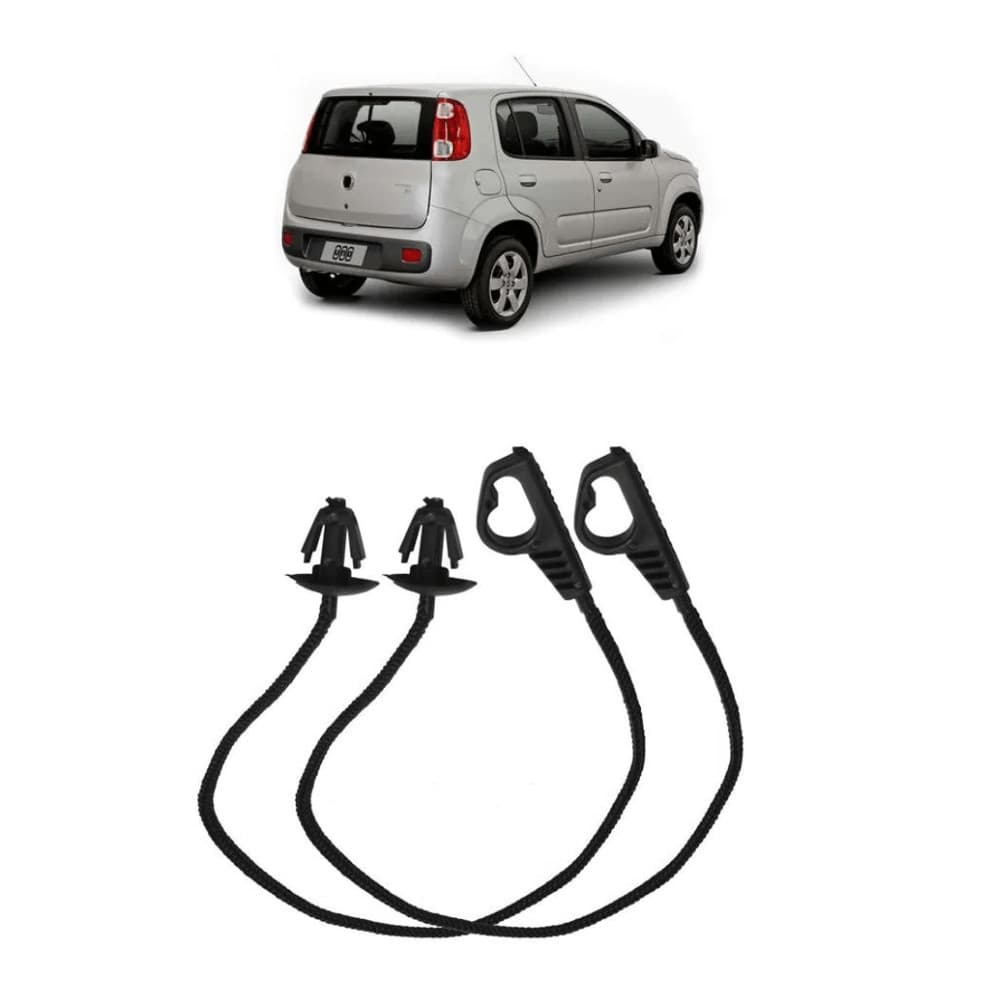 Par Cordão Alça Tampão Bagagito Porta Malas Novo Uno Evo Vivace Way
